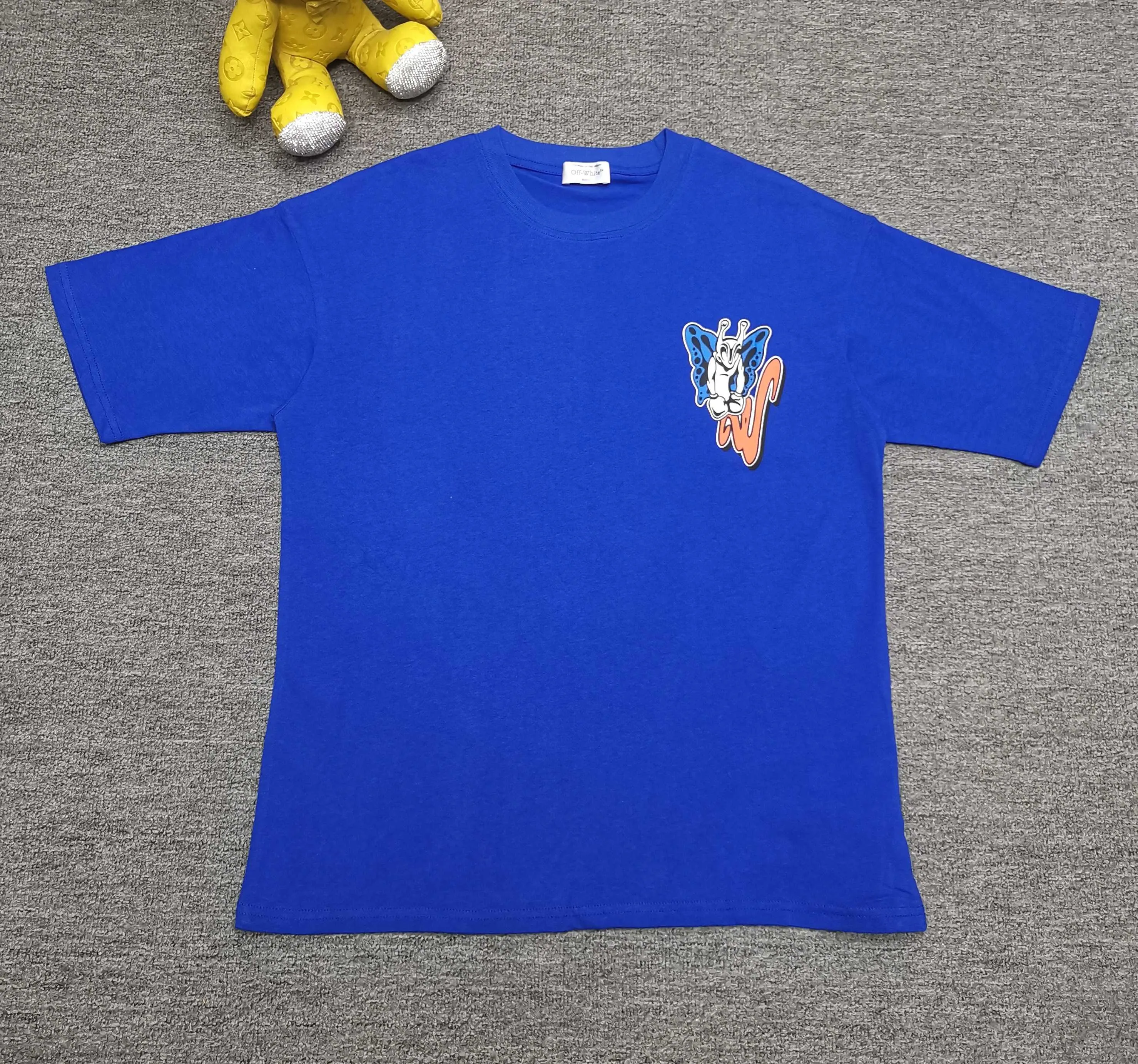 Off white top version, new loose short-sleeved T-shirt Color: Black White Blue Gray Size: S M L XL P240